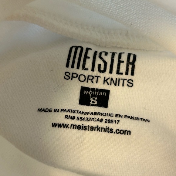 White Cotton Turtleneck by Meister Sport Knits, Long Sleeve, Sz S - Picture 6 of 10